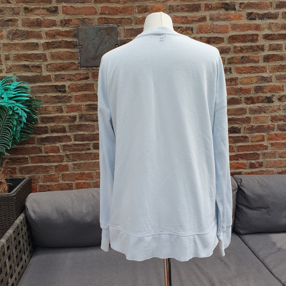 Sweaty Betty Sweatshirt Side Split Light Blue Small Oversize Relaxed - Picture 4 of 16